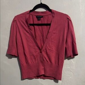 Banana Republic Pink Crop Blouse Short Sleeve Fitted